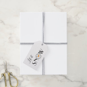 Etiqueta Para Presente Deixe-o Neve Snowman Moderno Simples