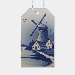 Etiqueta Para Presente Delft Azul e Branco