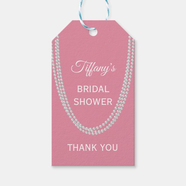 Etiqueta Para Presente Delicar Chá de panela de Pérolas Rosa (Frente)