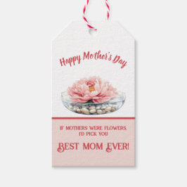 Etiqueta Para Presente Delicar Dia de as mães de Peony Rosa