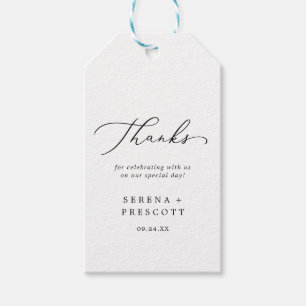 Etiqueta Para Presente Delicate Black Calligraphy Thank You Favor