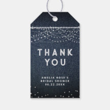 Denim Diamantes Luzes Russas Elegante Obrigado