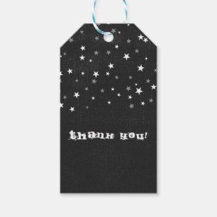Etiqueta Para Presente Denim Preto Desbotado Estrela Grunge Festa Favor P