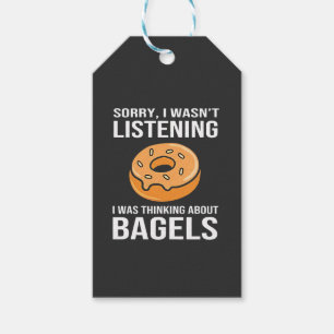 Etiqueta Para Presente Desculpe, estava pensando em Bagels judeu Hanukkah