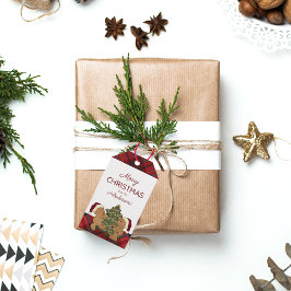 Etiqueta Para Presente Desdecoração da Árvore de Natal Feliz