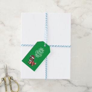 Etiqueta Para Presente Desejamos-lhe um feliz natal com papais noeis de c
