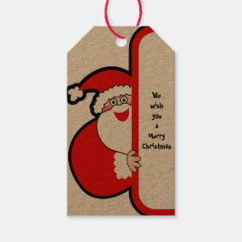 Etiqueta Para Presente Desejamos-lhe um Feliz Natal, Papais noeis Dotados
