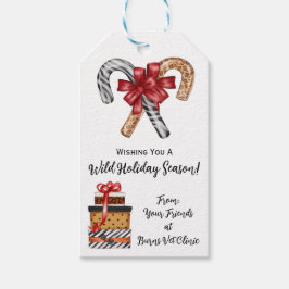 Etiqueta Para Presente Desejando-lhe Férias Selvagens, Guepardo, impressã