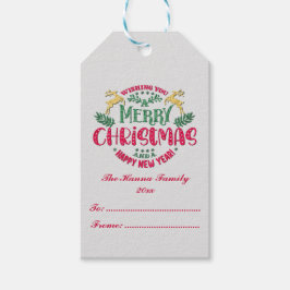 Etiqueta Para Presente Desejo-lhe um Feliz Natal e um Feliz ano novo