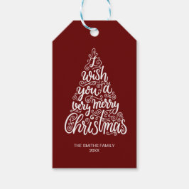 Etiqueta Para Presente Desejo-lhe um texto de tipografia de Natal muito f