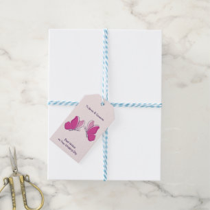 Etiqueta Para Presente Desejos de Felicidade no Seu Casamento 2 Borboleta