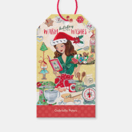 Etiqueta Para Presente Desejos de Férias Quentes | Biscoitos de Natal | E