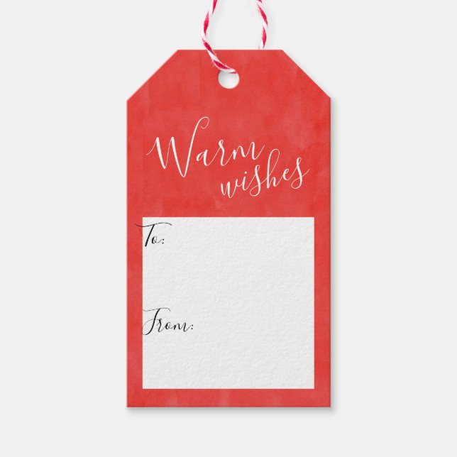 Etiqueta Para Presente Desejos Quentes Simples #Natal #Feriado (Frente)