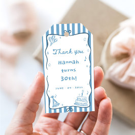 Etiqueta Para Presente Desenhado 30, suave e aniversário de 30 anos
