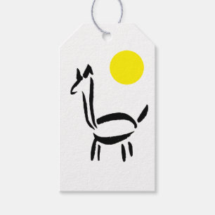 Etiqueta Para Presente Desenho a Pincel Llama Alpaca Cavalo Animal