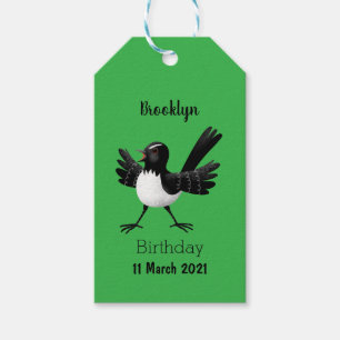 Etiqueta Para Presente desenho animado australiano Willie Wagtail