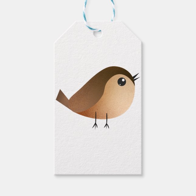 Etiqueta Para Presente Desenho animado de passarinho (Frente)