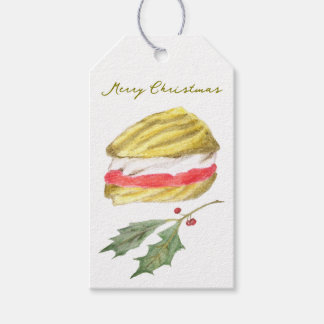 Etiqueta Para Presente Desenho de Biscoito Viennese Whirls Natal