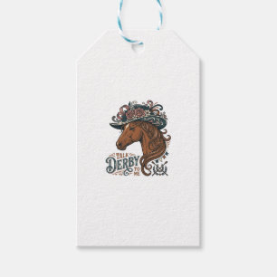 Etiqueta Para Presente Desenho de Camisa de Chapéu Floral de Cavalo Derby