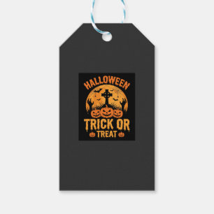 Etiqueta Para Presente Desenho de Cemitério de Abóbora de Halloween para
