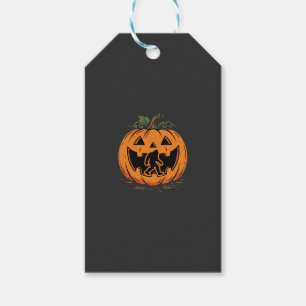 Etiqueta Para Presente Desenho de silhueta de abóbora de Halloween Bigfoo
