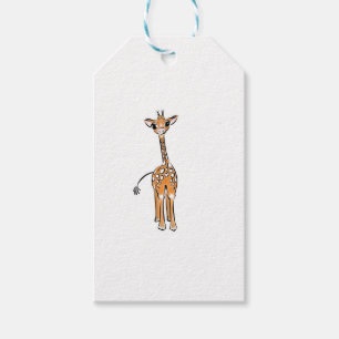 Etiqueta Para Presente Desenho girafa bonito, animais safari