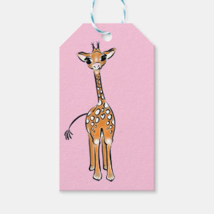Etiqueta Para Presente Desenho girafa bonito, animais safari