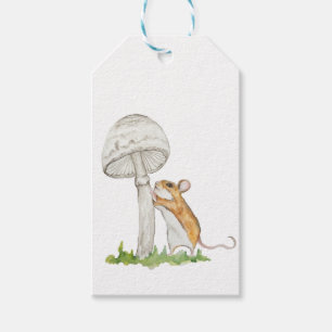 Etiqueta Para Presente Desenho realista de um rato de campo engraçado e c