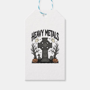 Etiqueta Para Presente Desenho Vetorial Cemitério de Halloween de Metais 
