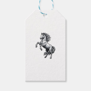 Etiqueta Para Presente Desenho Vetorial de Cavalo Empinado com Gravação A