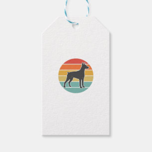 Etiqueta Para Presente Desenho Vetorial Silhueta Cachorro Vintage Pôr do 
