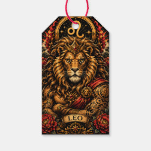 Etiqueta Para Presente Desenho zodiacal masculino celestial de Leão