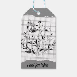 Etiqueta Para Presente Desenhos do Jardim da Borboleta