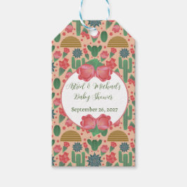 Etiqueta Para Presente Deserto Blush Cor-de-rosa Chá de fraldas Floral