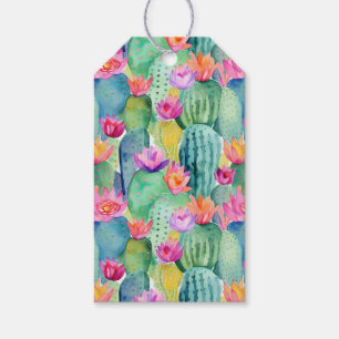 Etiqueta Para Presente Deserto de Arte por Aquarelas Cactus Flower Sudoes