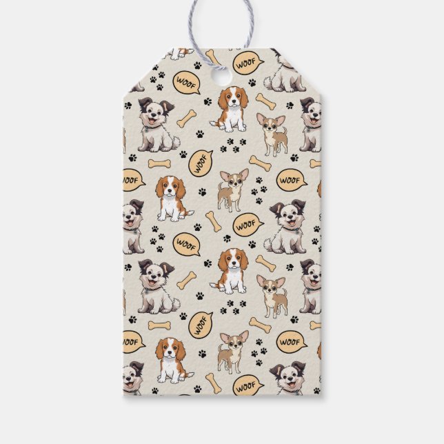 Etiqueta Para Presente Desfile de Cachorrinhos Divertidos (Frente)