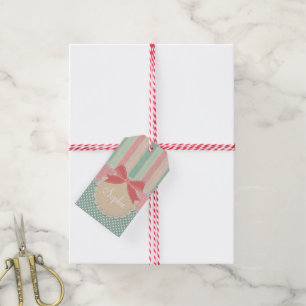 Etiqueta Para Presente Design Cute Pastel de Bolinhas e Listras