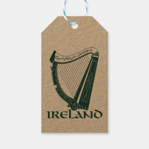 Etiqueta Para Presente Design da harpa de Ireland, harpa irlandesa