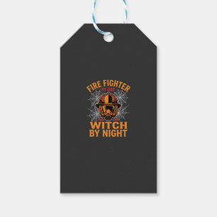 Etiqueta Para Presente Design de bruxa de Halloween para bombeiros