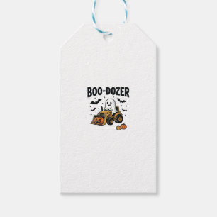 Etiqueta Para Presente Design de Bulldozer Fantasma de Halloween Boo-Doze