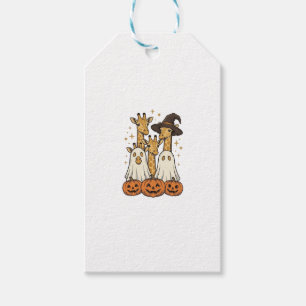 Etiqueta Para Presente Design de Camisa de Halloween Girafa Fantasma Abób