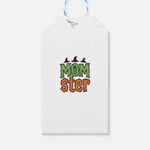 Etiqueta Para Presente Design de Camisa de Mãe Vintage Monstro de Hallowe