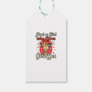 Etiqueta Para Presente Design de Camisa de Menina Vintage Amante de Giraf