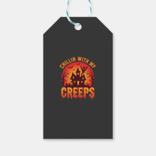 Etiqueta Para Presente Design de Camiseta de Halloween Chillin With My Cr