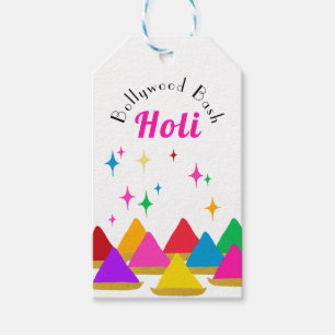 Etiqueta Para Presente Design de Cores do Festival Modern Happy Holi Hind