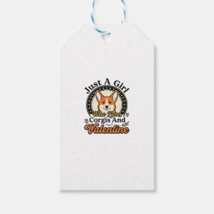 Etiqueta Para Presente Design de Corgi no Dia dos Namorados para Amantes 