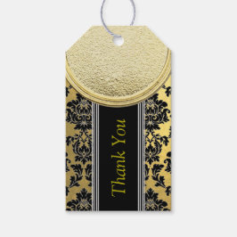 Etiqueta Para Presente Design de Damascos Pretos e Dourados