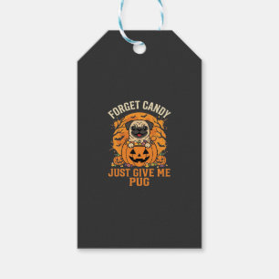 Etiqueta Para Presente Design de Doces de Halloween Engraçado Pug_1