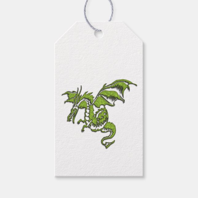 Etiqueta Para Presente Design de Dragão Voador (Frente)