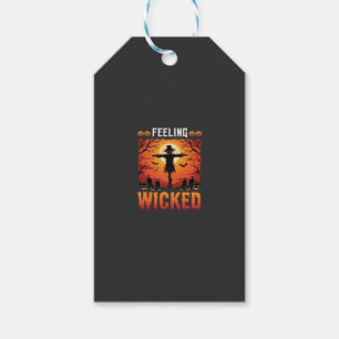 Etiqueta Para Presente Design de Espantalho de Halloween Sentindo-se Malv